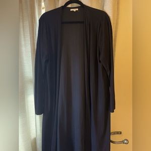Long black duster cardigan